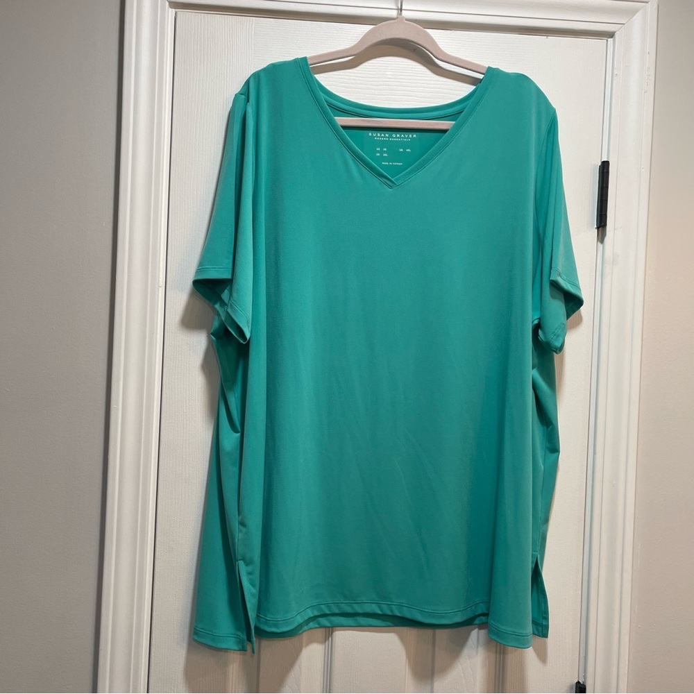 Susan Graver green Oversized Short Sleeve T-Shirt